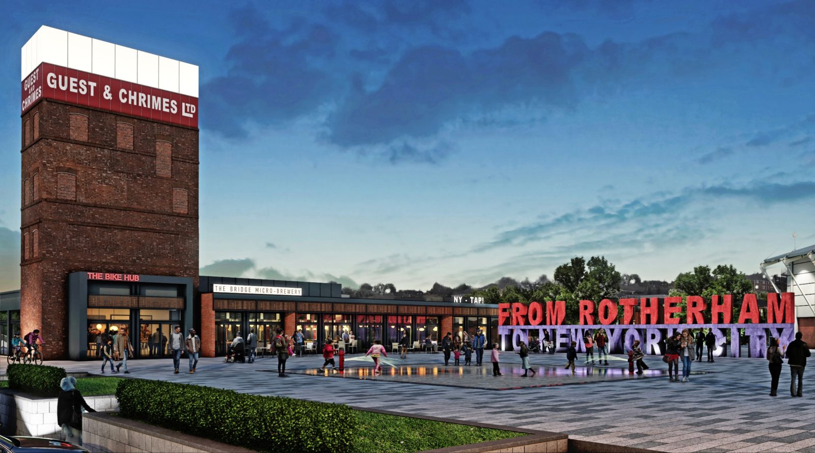 Artist’s impression of regeneration of the Guest & Chrimes heritage site